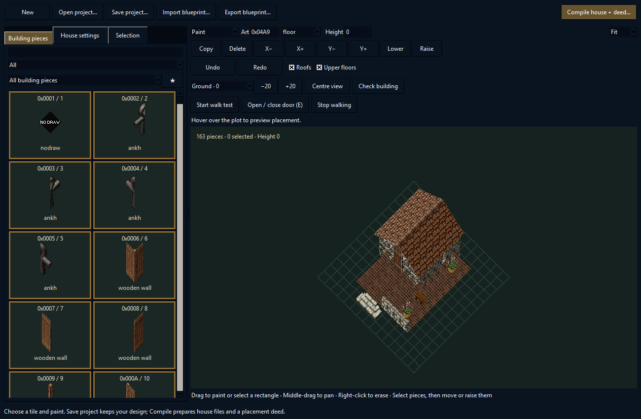 House Builder showing the construction of a stone cottage